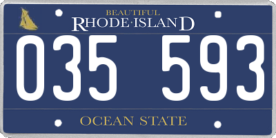RI license plate 035593