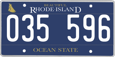 RI license plate 035596