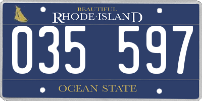 RI license plate 035597