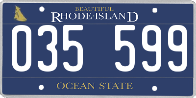 RI license plate 035599