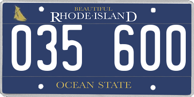 RI license plate 035600