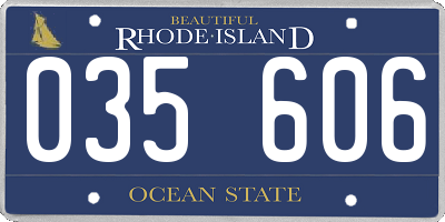 RI license plate 035606