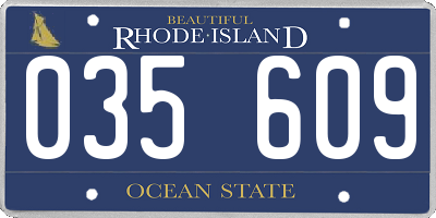 RI license plate 035609