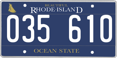 RI license plate 035610
