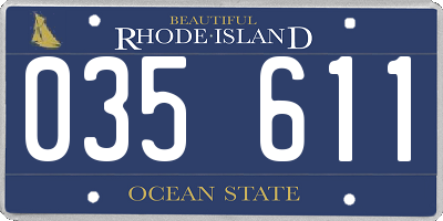 RI license plate 035611