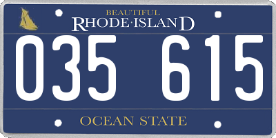 RI license plate 035615
