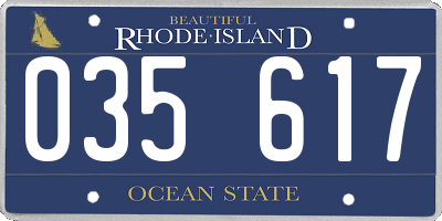 RI license plate 035617