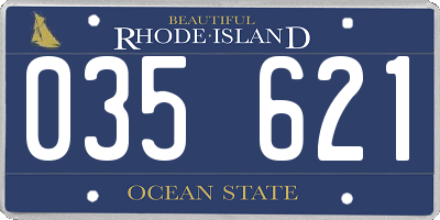 RI license plate 035621