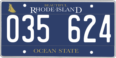 RI license plate 035624
