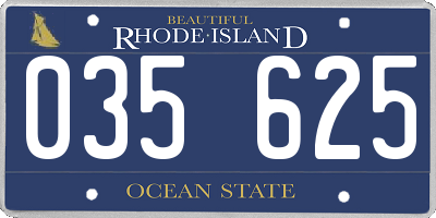 RI license plate 035625