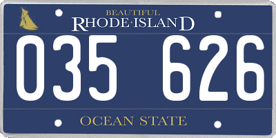 RI license plate 035626