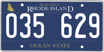 RI license plate 035629