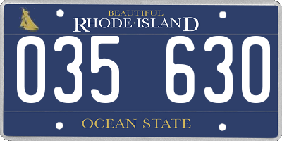 RI license plate 035630