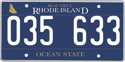 RI license plate 035633