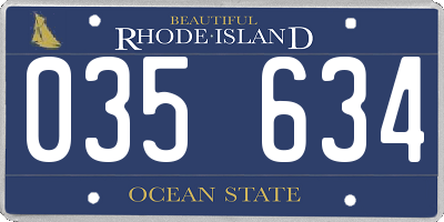 RI license plate 035634
