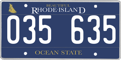 RI license plate 035635