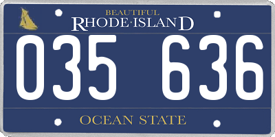 RI license plate 035636