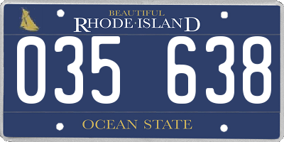 RI license plate 035638