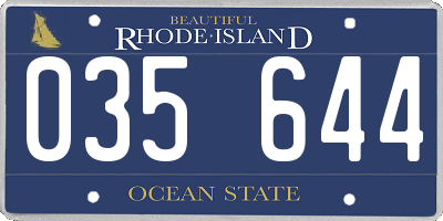 RI license plate 035644