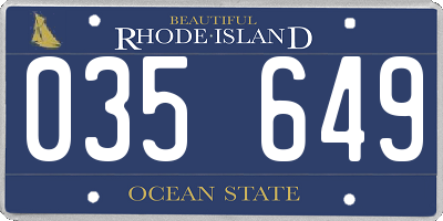 RI license plate 035649
