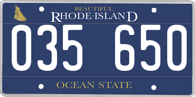 RI license plate 035650