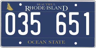 RI license plate 035651