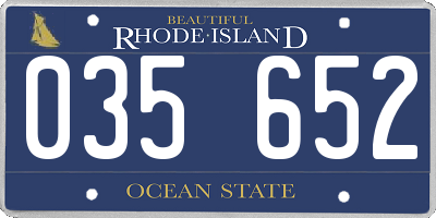 RI license plate 035652