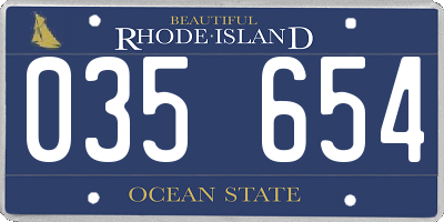 RI license plate 035654