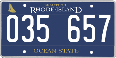 RI license plate 035657