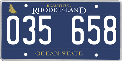 RI license plate 035658