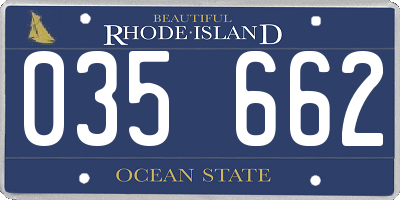 RI license plate 035662