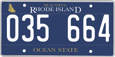 RI license plate 035664