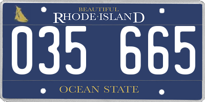 RI license plate 035665