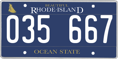 RI license plate 035667
