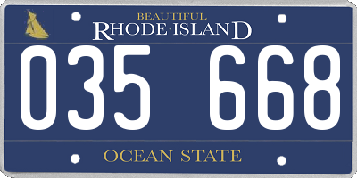 RI license plate 035668