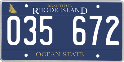 RI license plate 035672