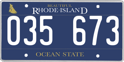 RI license plate 035673