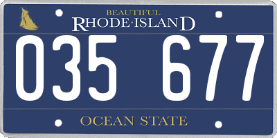 RI license plate 035677