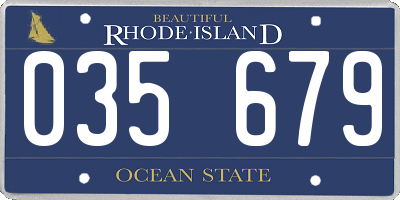RI license plate 035679