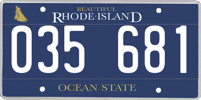 RI license plate 035681