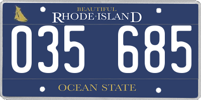 RI license plate 035685