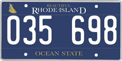 RI license plate 035698