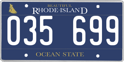 RI license plate 035699