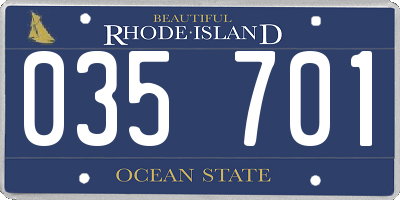 RI license plate 035701