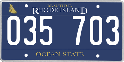 RI license plate 035703