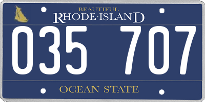 RI license plate 035707