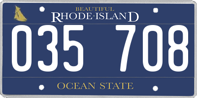 RI license plate 035708