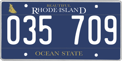 RI license plate 035709