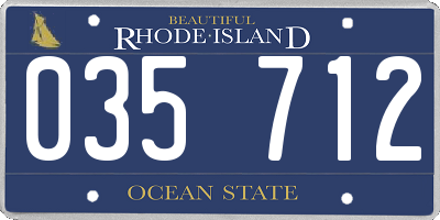 RI license plate 035712