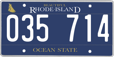 RI license plate 035714